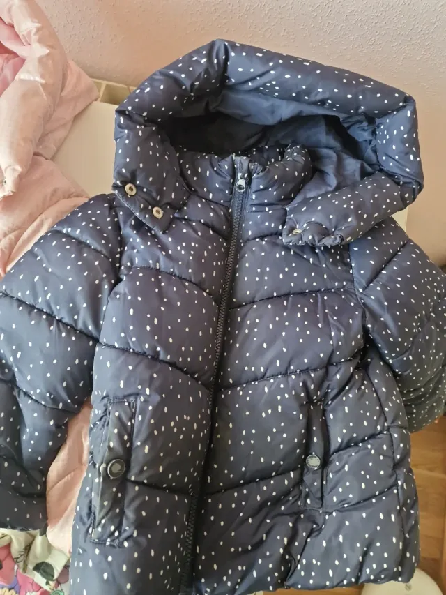 Abrigo plumas azul y rosa 4-5 años