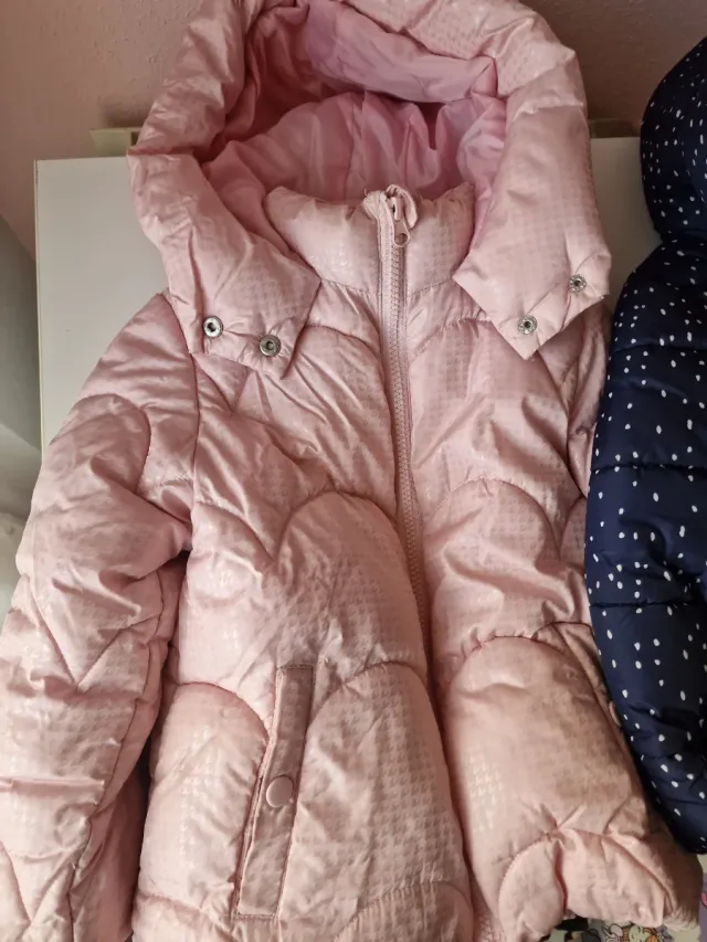 Abrigo plumas azul y rosa 4-5 años