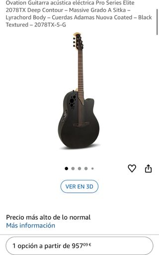 Ovation 2078TX-5 Guitarra Acústica Negra