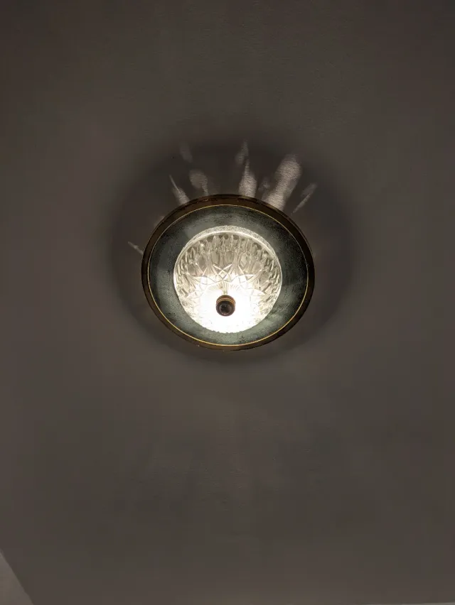 Plafón clásico cristal y metal dorado