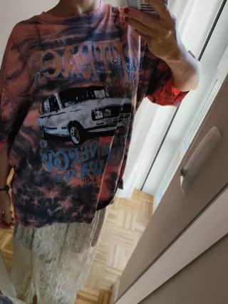 Camiseta Tye Dye con Estampado de Coche