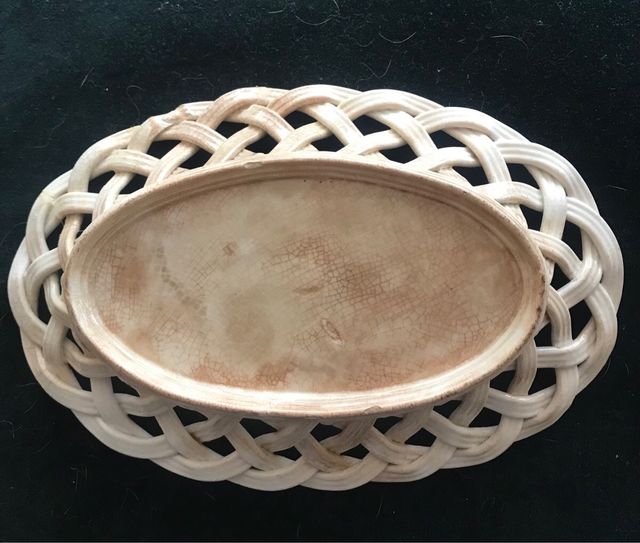 Bandeja cerámica ovalada antigua