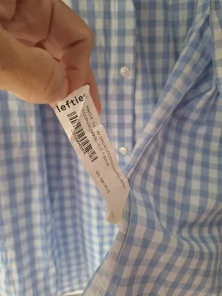 Camisa de cuadros azul hombre talla L