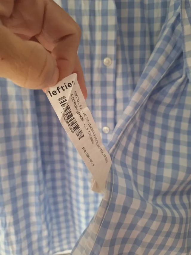 Camisa de cuadros azul hombre talla L