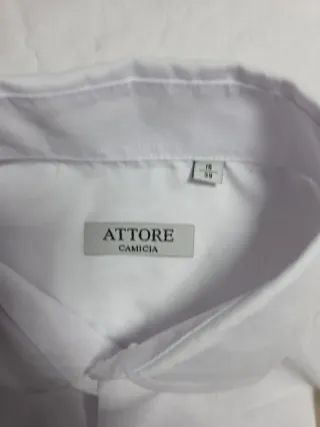 Camicia Attorr Uomo Bianca Cotone EU 39