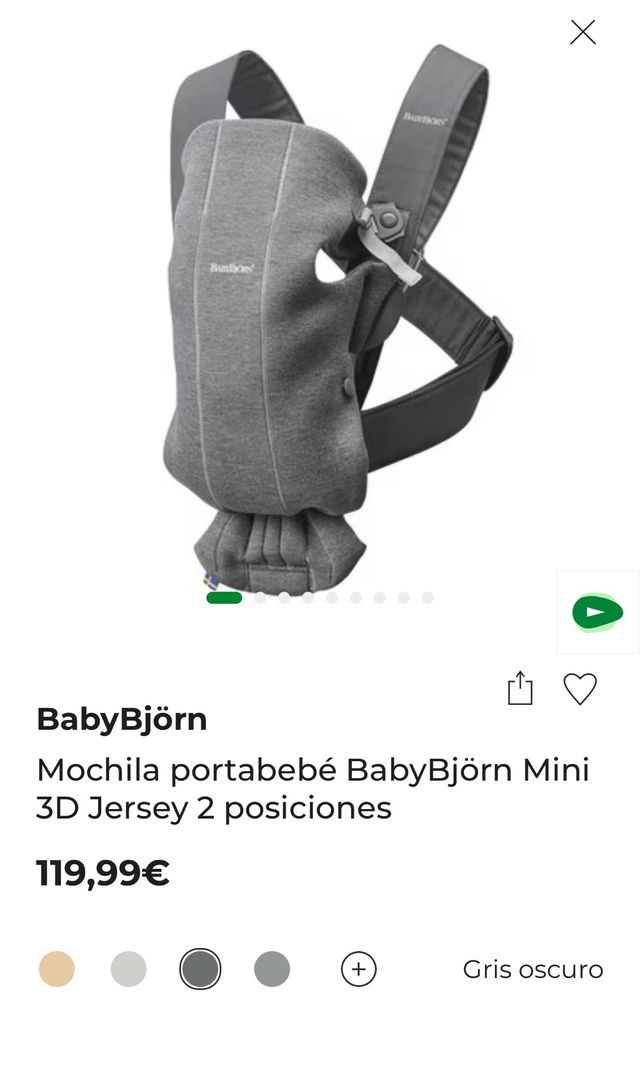 Mochila portabebé BabyBjörn Mini