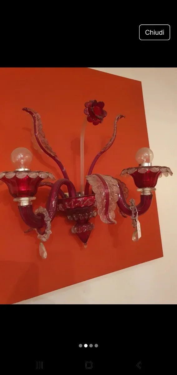 Applique Murano Rubino Antica