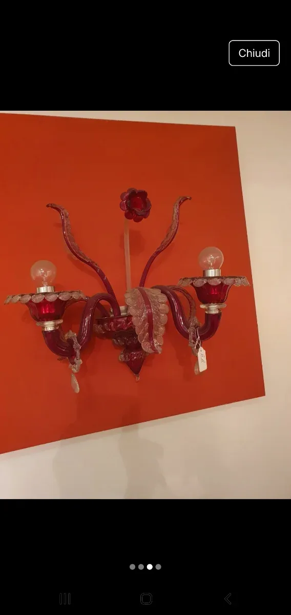 Applique Murano Rubino Antica