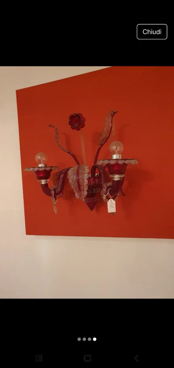 Applique Murano Rubino Antica