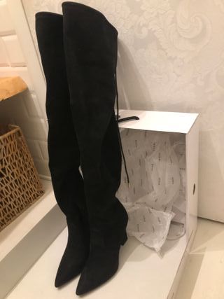 Stivali Guess n.37 scamosciati neri con tacco