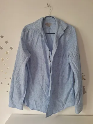 Camisa de hombre azul con puntos slim fit