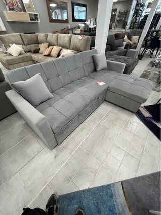 Sofá Cama Gris Tela