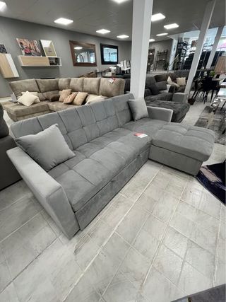 Sofá Cama Gris Tela