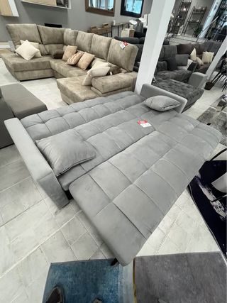 Sofá Cama Gris Tela
