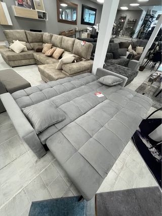 Sofá Cama Gris Tela