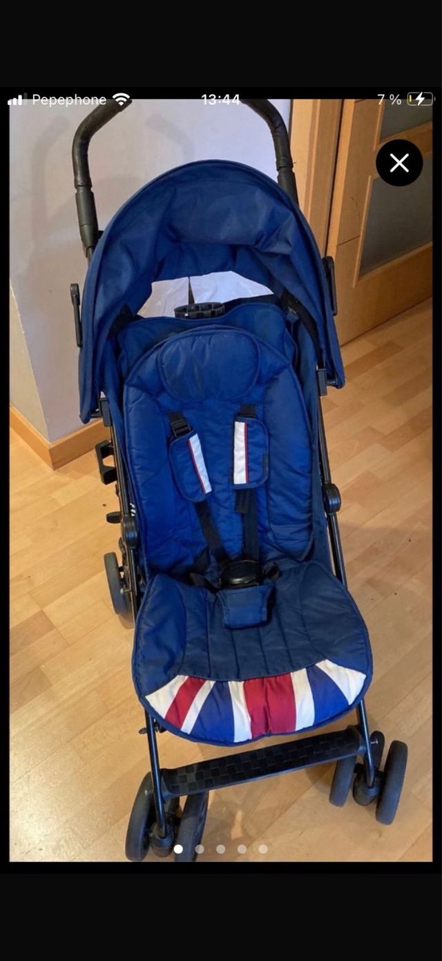 Silla de paseo y saco azul Union Jack