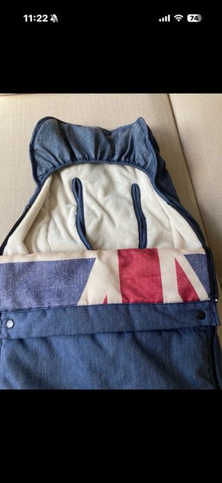 Silla de paseo y saco azul Union Jack