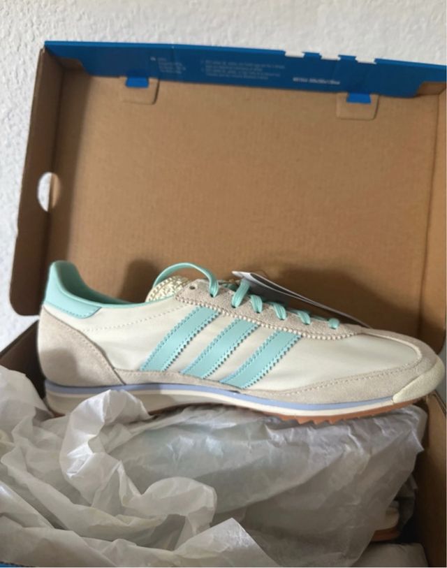 Zapatillas Adidas SL 72 Beige y Turquesa