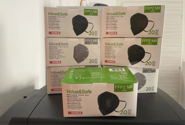 7 Pacchi Mascherine FFP2 NR Nere e grigie