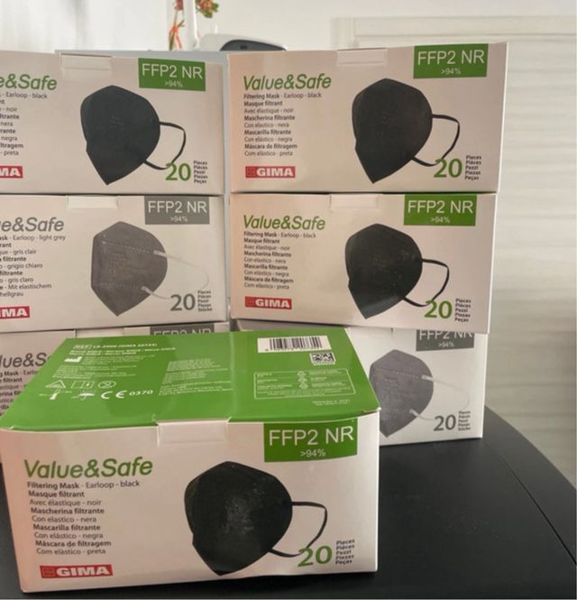 7 Pacchi Mascherine FFP2 NR Nere e grigie