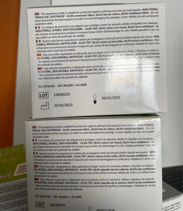 7 Pacchi Mascherine FFP2 NR Nere e grigie