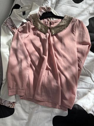 Camisa rosa de lentejuelas talla XL