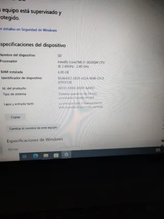 Portátil Toshiba Satellite i7