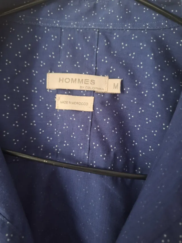 Camisa azul hombre con puntos celopman
