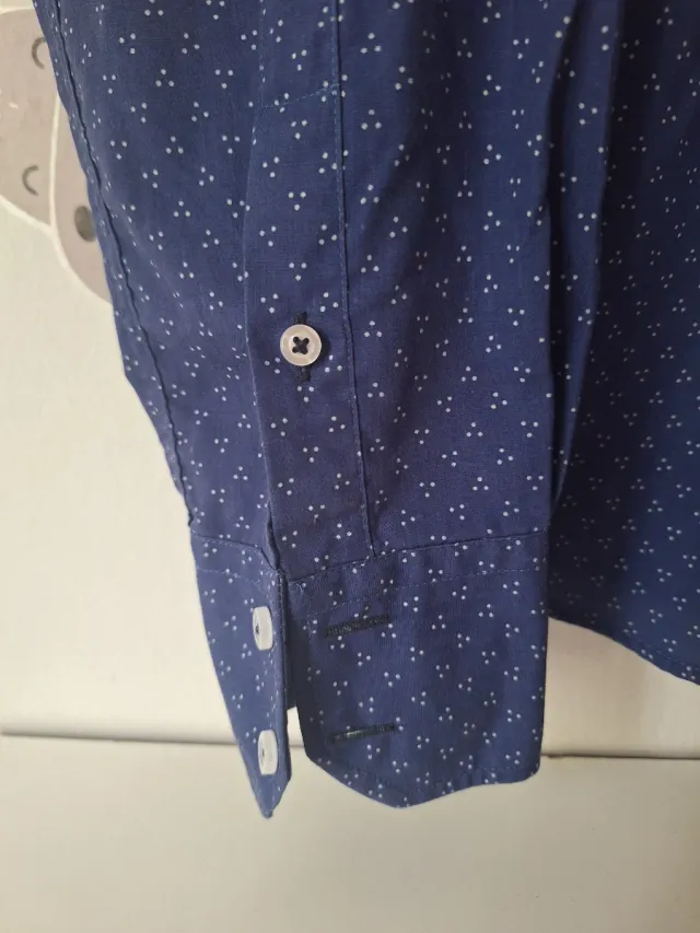 Camisa azul hombre con puntos celopman