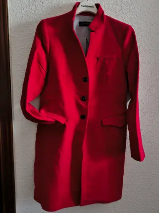 Abrigo Zara Rojo Mujer