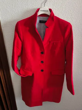 Abrigo Zara Rojo Mujer