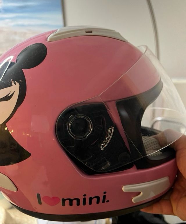 Casco de moto rosa talla L