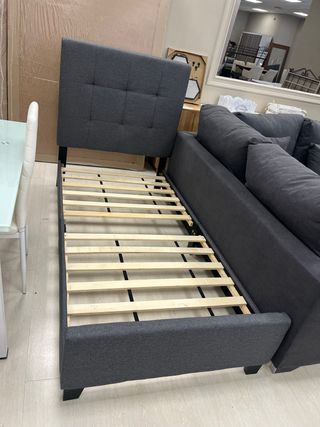 Cama individual 90x190 tela gris