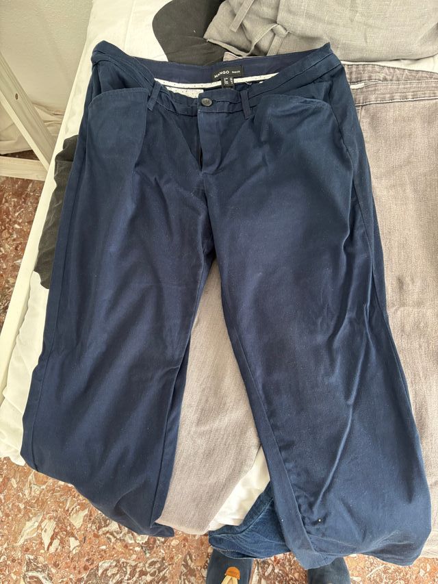 Lote 3 pantalones T42 vaquero, azul y gris