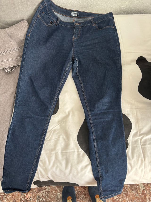 Lote 3 pantalones T42 vaquero, azul y gris