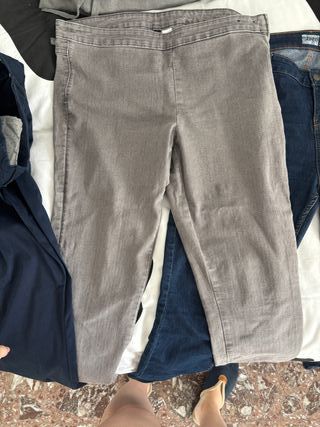 Lote 3 pantalones T42 vaquero, azul y gris