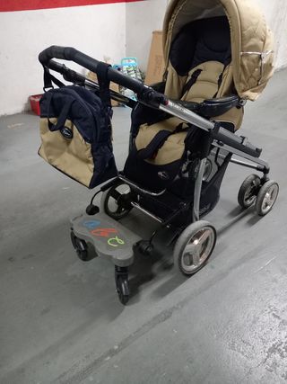 Silla de paseo con capazo y grupo 0, y plataforma