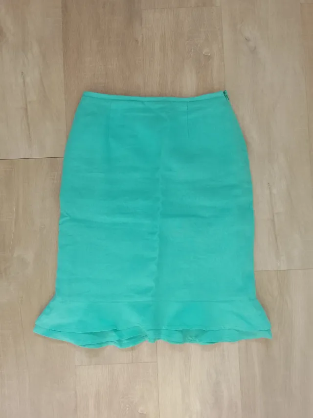 Falda mujer turquesa con volantes