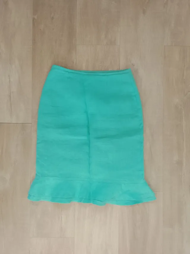 Falda mujer turquesa con volantes