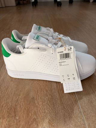 Zapatillas Adidas Advantage K Blancas y Verdes