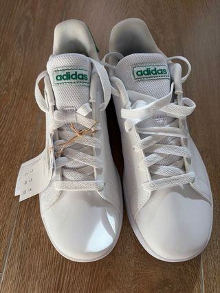 Zapatillas Adidas Advantage K Blancas y Verdes