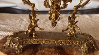 Reloj sobremesa Art Nouveau Bronce y Mármol