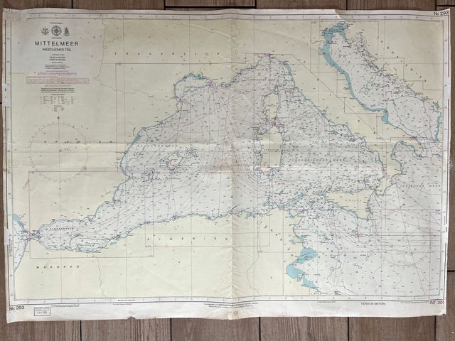 Carta náutica mar Mediterráneo Occidental 1982