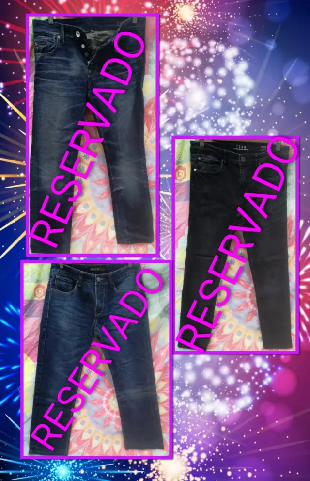 3 VAQUEROS HOMBRE :2 AZULES Y 1 NEGRO:1X2,5 €