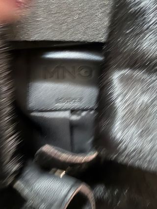 Cazadora Piel Mango Negra Nueva