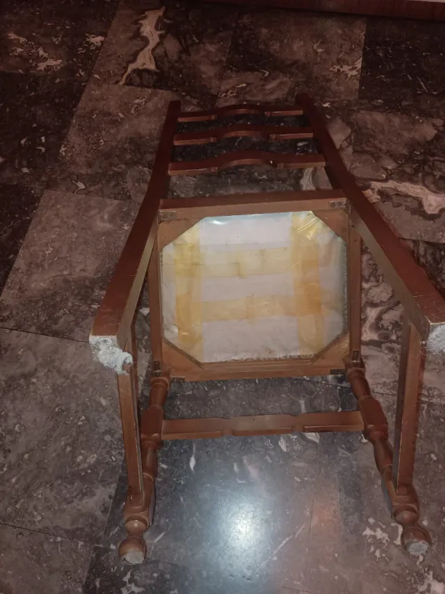 Set 4 sedie vintage legno con tessuto floreale