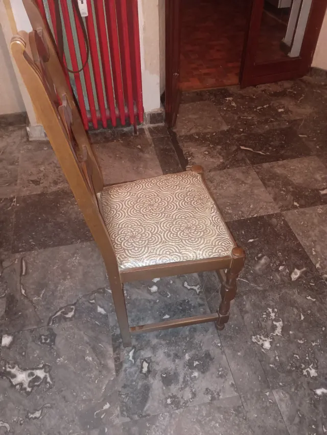 Set 4 sedie vintage legno con tessuto floreale