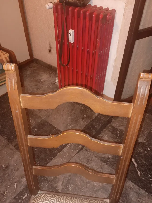 Set 4 sedie vintage legno con tessuto floreale