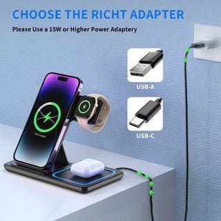 Cargador Inalámbrico 3 en 1 Plegable