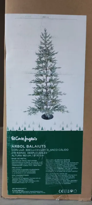 Árbol Navidad El Corte Inglés con Luces LED-Nuevo